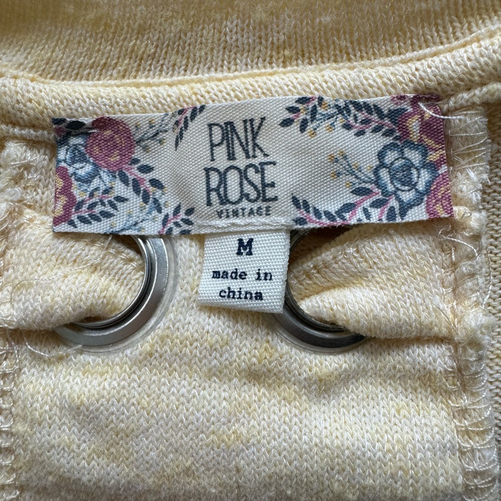 Pink Rose Yellow Top - Picture 3 of 3